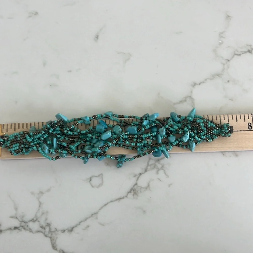 turquoise stone braided bracelet